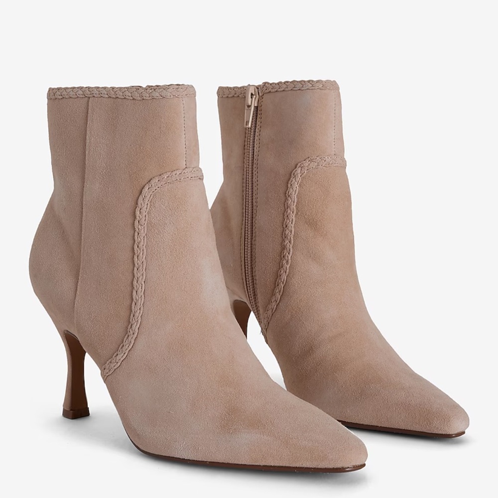 Express Suede Braided Ankle Booties Size 8